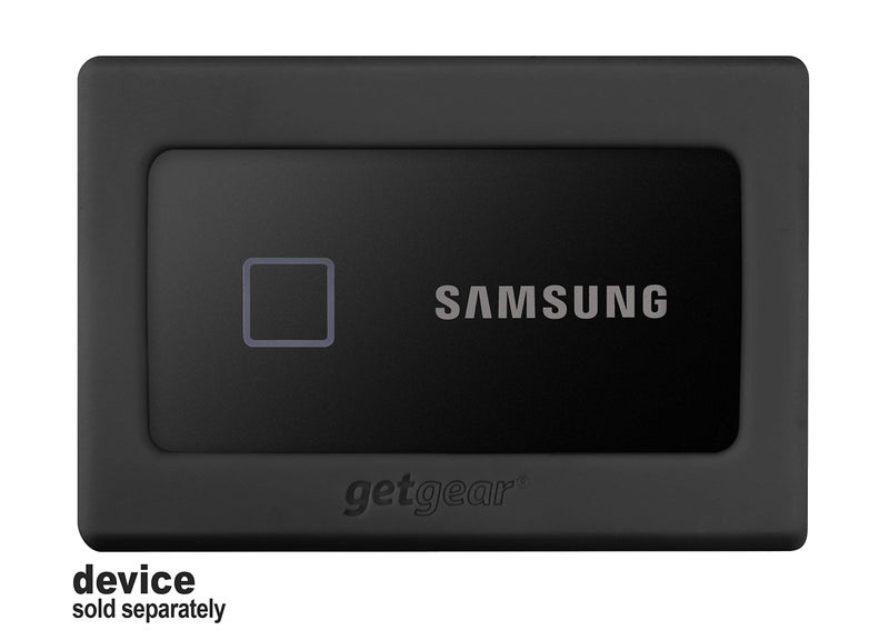 GETGEAR حماية سيليكون لجهاز سامسونج T7 و T7 توتش SSD محمول - 1TB، 2TB، 500GB، USB 3.2، امتصاص صدمات قوي، مقاوم للانزلاق - أسود (أسود) - Image 2